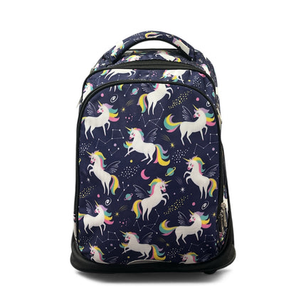 Unicorn Print Trolley School Bag – Rolling Backpack for Kids