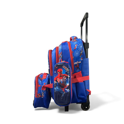 Spider-Man 3-in-1 Trolley School Bag Set – Rolling Backpack with Lunch & Pencil Bag