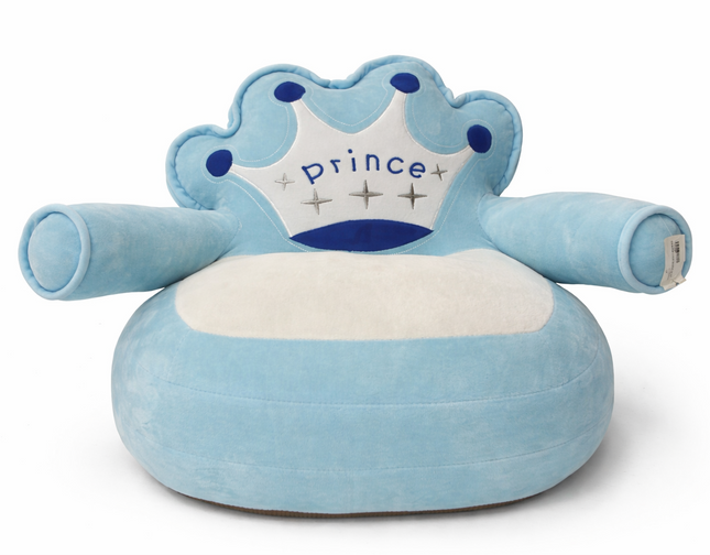 Mamalove Prince Crown Plush Sofa Chair for Kids – Sky Blue