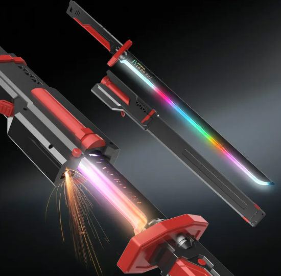 RGB LED Light-Up Toy Sword – Rechargeable Color Changing Action Saber