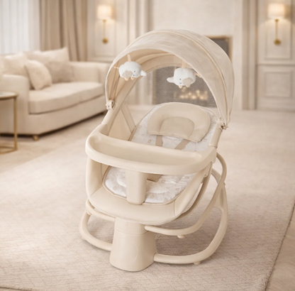 Mastela Deluxe 4-in-1 Multi-Function Baby Bassinet & Electric Swing with Feeding Tray