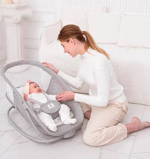 Mastela Deluxe 4-in-1 Multi-Function Baby Bassinet & Electric Swing with Feeding Tray