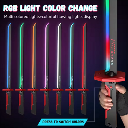RGB LED Light-Up Toy Sword – Rechargeable Color Changing Action Saber