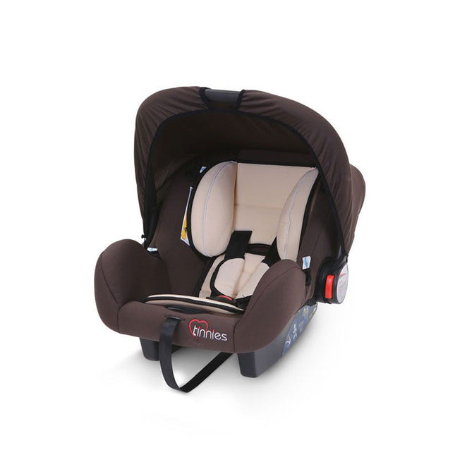 Tinnies BABY CARRIER & CAR SEAT – INFANT ROCKER WITH CANOPY (BROWN, 0–18 MONTHS)