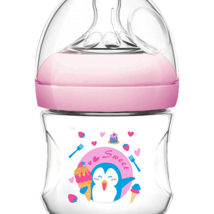 Pink Baby Plastic Feeding Bottle 4oZ