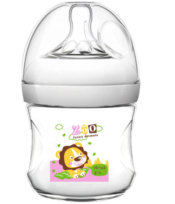 Pink Baby Plastic Feeding Bottle 4oZ