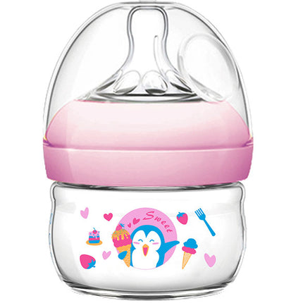 Pink Baby Plastic Feeding Bottle 2oZ
