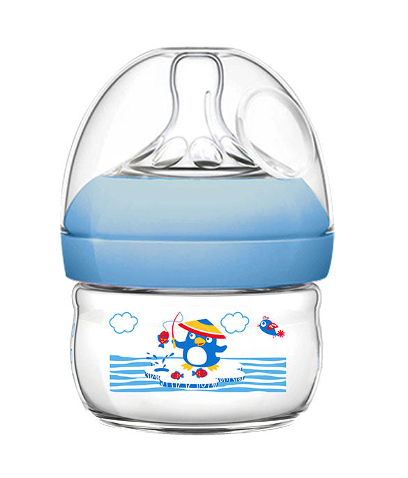 Pink Baby Plastic Feeding Bottle 2oZ