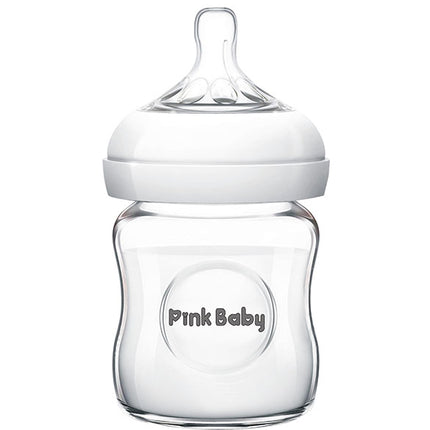 Pink Baby Glass Feeding Bottle 4oZ