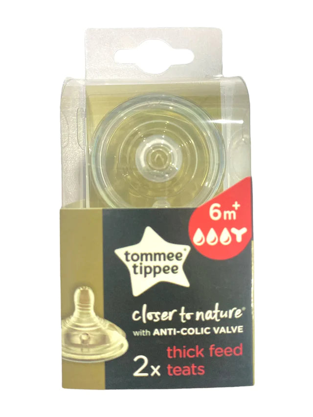 Tommee Tippee Closer to Nature Nipples -2 Pcs - for Thick Feed - 6m+