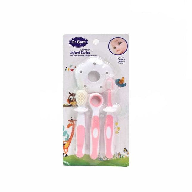 Infant Toothbrush Set With Shield- Pink