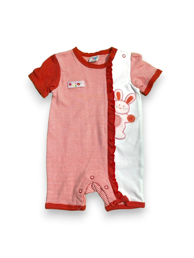 BABY GIRL ROMPER BUNNY RED