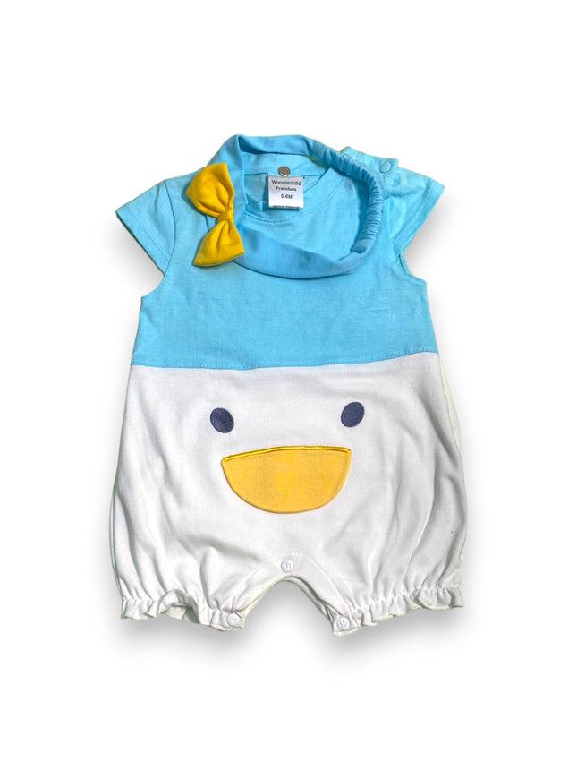 BABY GIRL ROMPER DUCK WITH HEADBAND