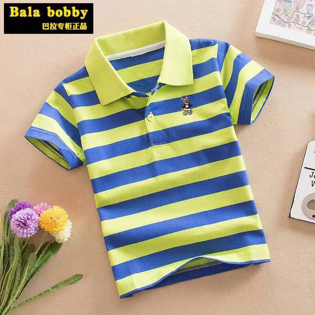 BOYS T-SHIRT LINING YELLOW BLUE