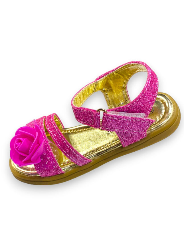 GIRL SANDALS SHINE PINK FLOWER GR-66