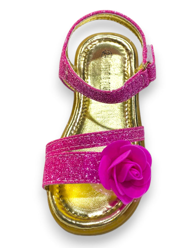 GIRL SANDALS SHINE PINK FLOWER GR-66