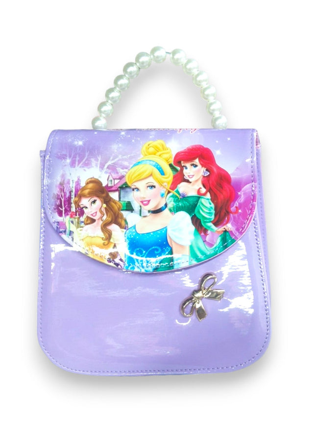 GIRLS FASHION HANDBAG  PERLS  PURPLE PRINCESS