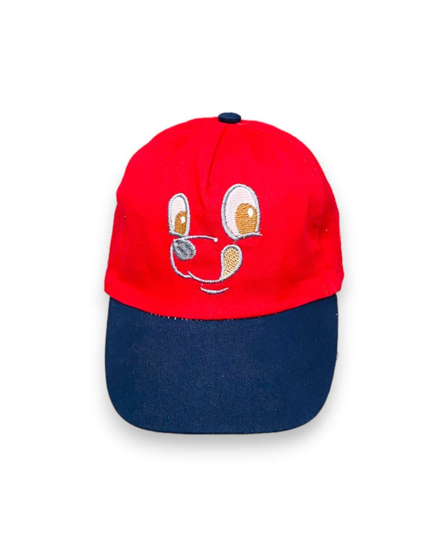 KIDS CAP DOG FACE PRINTRD RED