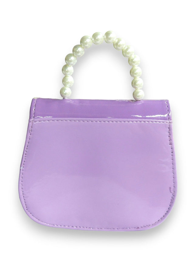 GIRLS FASHION HANDBAG  PERLS PURPLE  PRINCESS