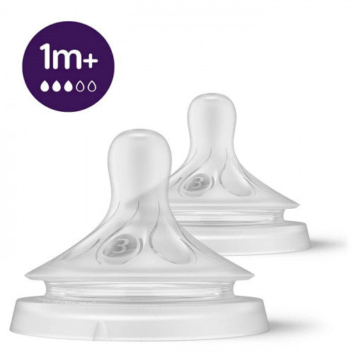 Philip Avent Natural Teat 3.0 T3 1M +2H PK2 SCY/963/02