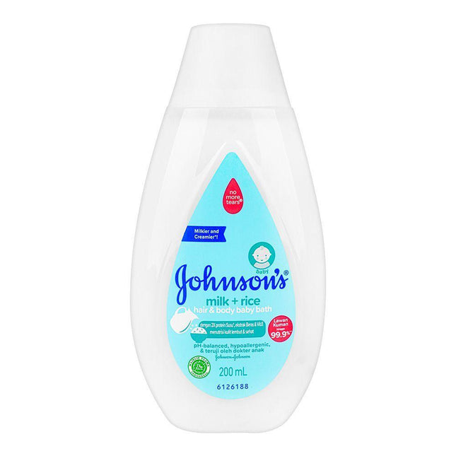 Johnsons Milk & Rice Hair & Body Bath 200ml