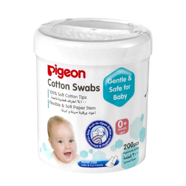 Pigeon Cotton Swabs 200Pcs Extra Thin Stem