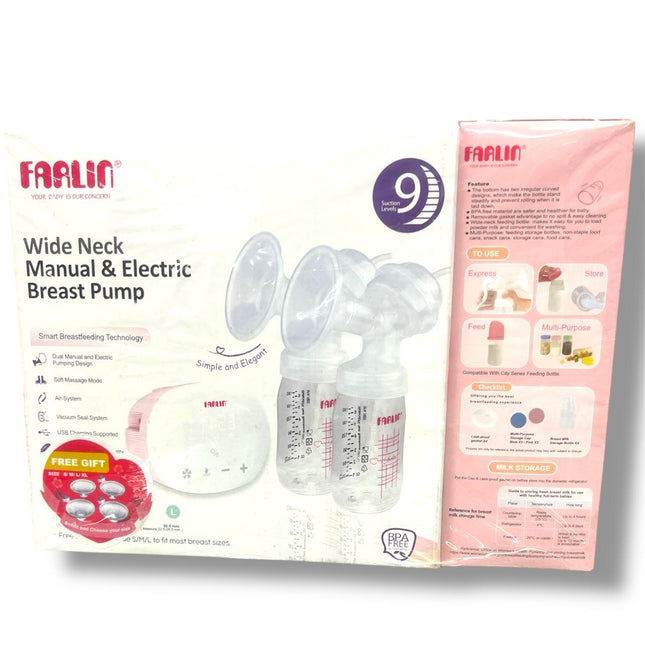 Farlin Wide Neck Manual & Electric Breast Pump 9 Suction Levels