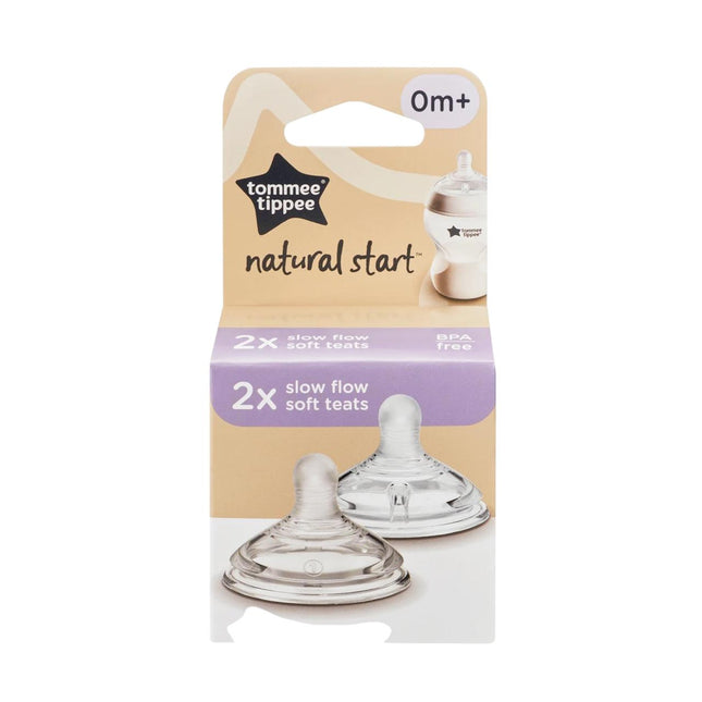 tommee tippee 0+ Months Slow Flow Soft Teats 2Pcs