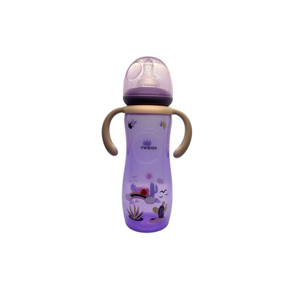 Minitree PP Regular Neck feeding plastic bottle with handle (purple) 9oz/260ml