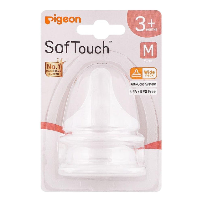 Pigeon Soft Touch Nipple 3+ Months Wide Neck 2Pcs