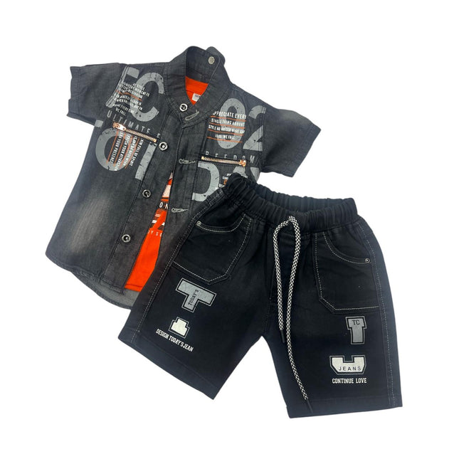 Black Jeans 3 Piece Nicker Shirt