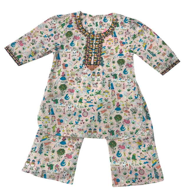 Girls Casual Multi Characters Pink