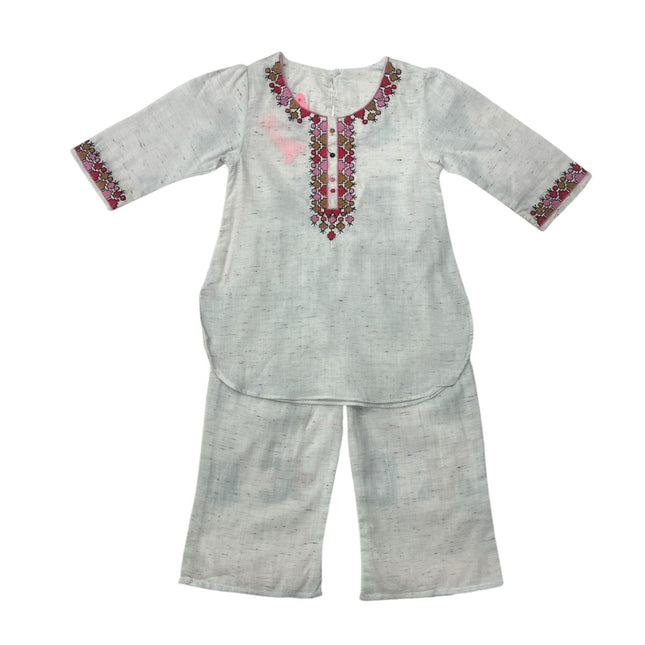Girls Casual Salwar Suit White
