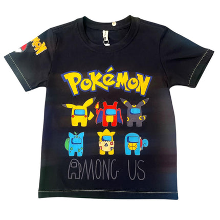 Pokemon Black Color Round Neck T-Shirt