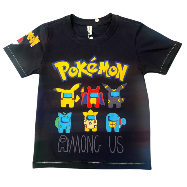 Pokemon Black Color Round Neck T-Shirt