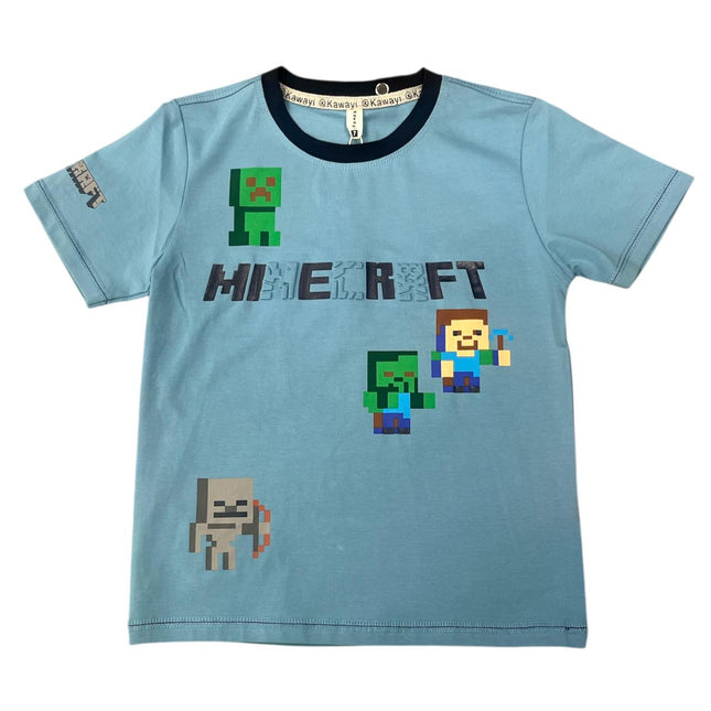 MINECRAFT Sky Blue Round Neck T-Shirt