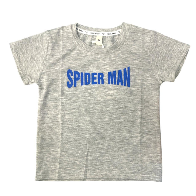 Spider Man Text Gray Color T-Shirt
