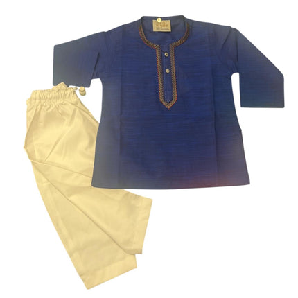 Royal Blue Kurta With White Salwar Suit