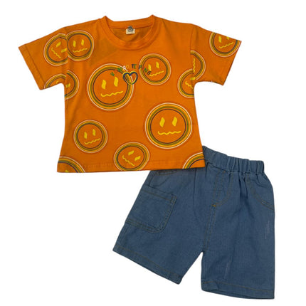 Kids Nicker Shirt Orange Shirt Blue Jeans Nicker