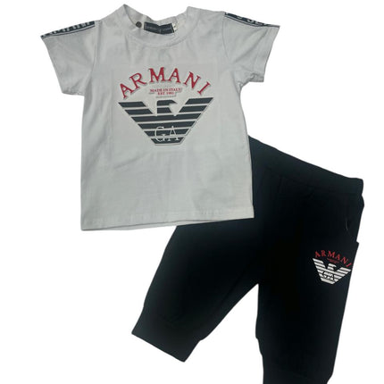 Armani White Shirt With Black Nicker