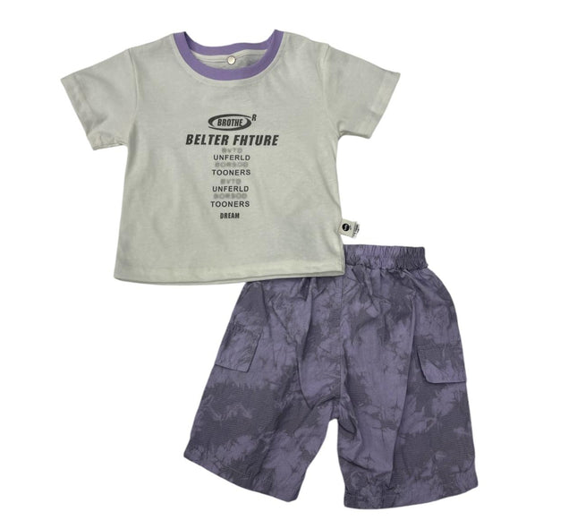 Girls Nicker Shirt White & Purple