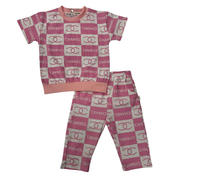 Girls Nicker Shirt Pink 3 Quarter Short