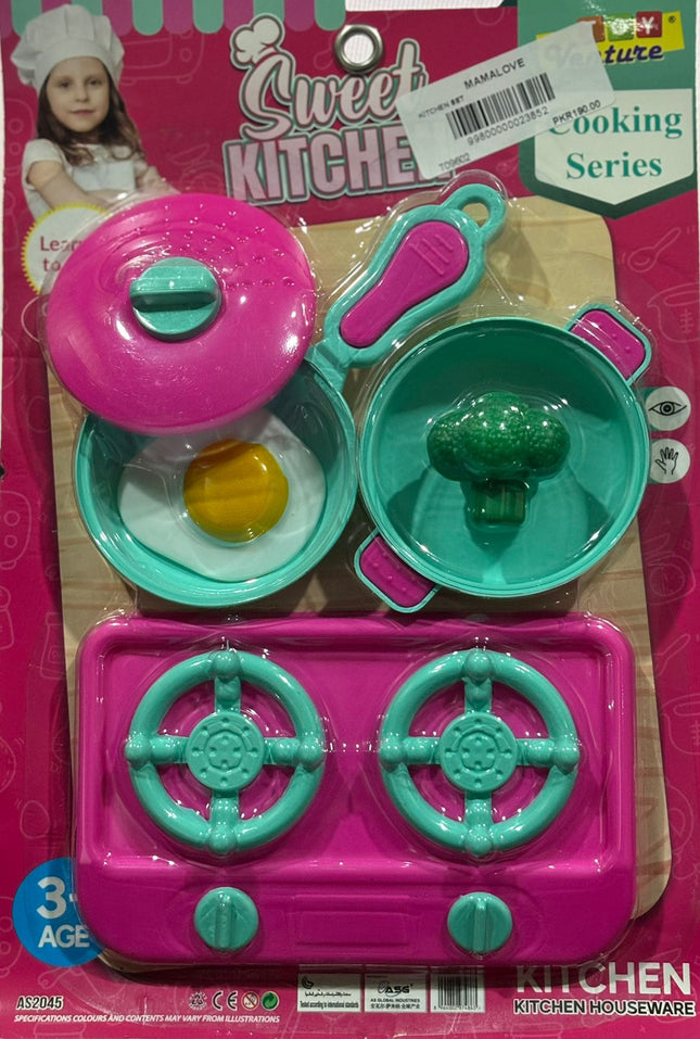 Sweet Kitchen Cooking Set – Mini Toy Stove & Cookware for Kids (3+ Years)
