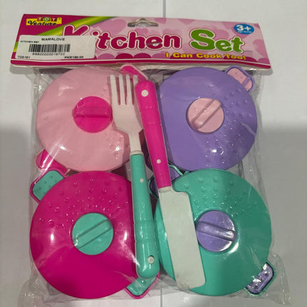 Toy Venture Kitchen Set for Kids – Pretend Cooking Playset (Colorful Pots & Utensils)