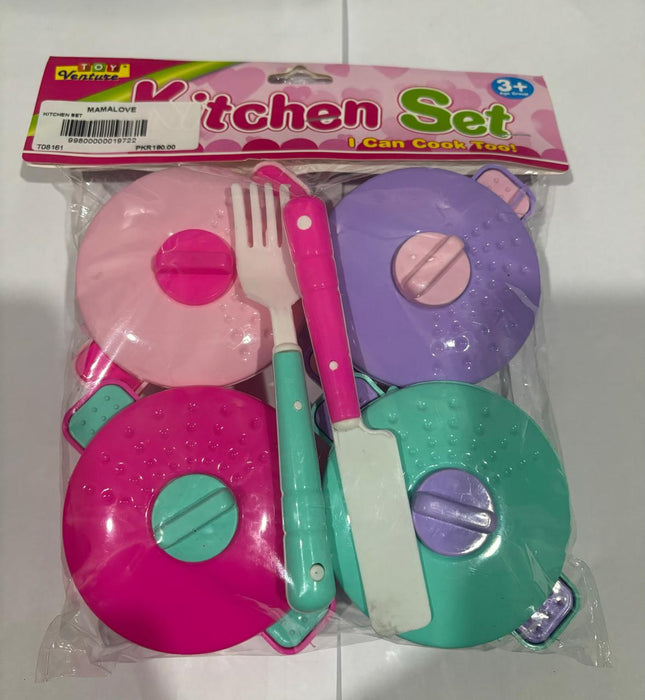 Toy Venture Kitchen Set for Kids – Pretend Cooking Playset (Colorful Pots & Utensils)