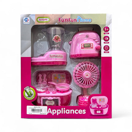 Fun Fun Home Appliances Toy Set – Mini Kitchen Blender, Toaster & Stove for Kids