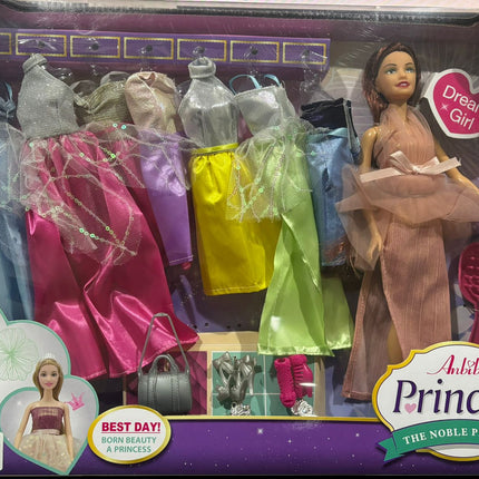 Anbbi Princess Doll Set – Dream Girl with Fashion Dresses & Accessories (3+)