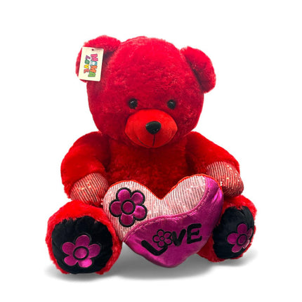 Red Love Teddy Bear with Heart – Soft Plush Gift Toy