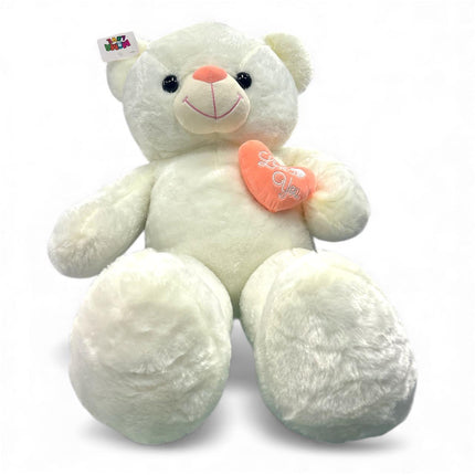 Giant White Teddy Bear with Heart – “Love You” Plush Toy