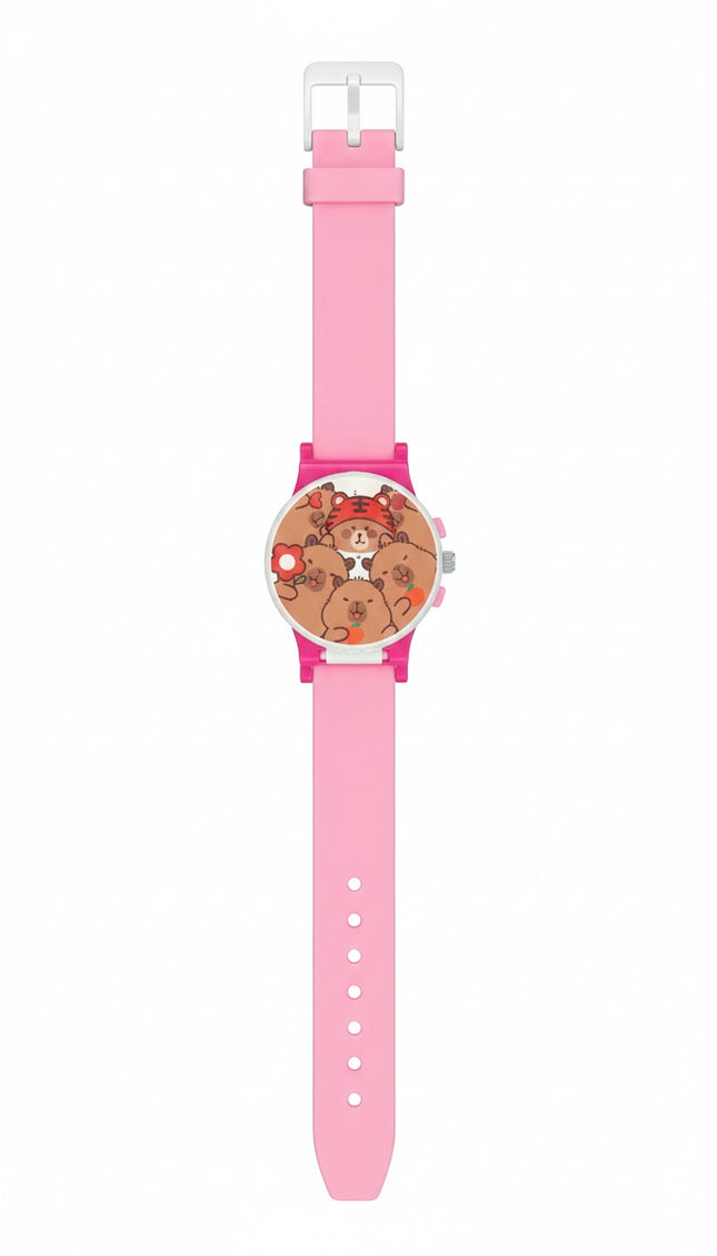 Kids Cute Bear Family Watch – Pink Strap